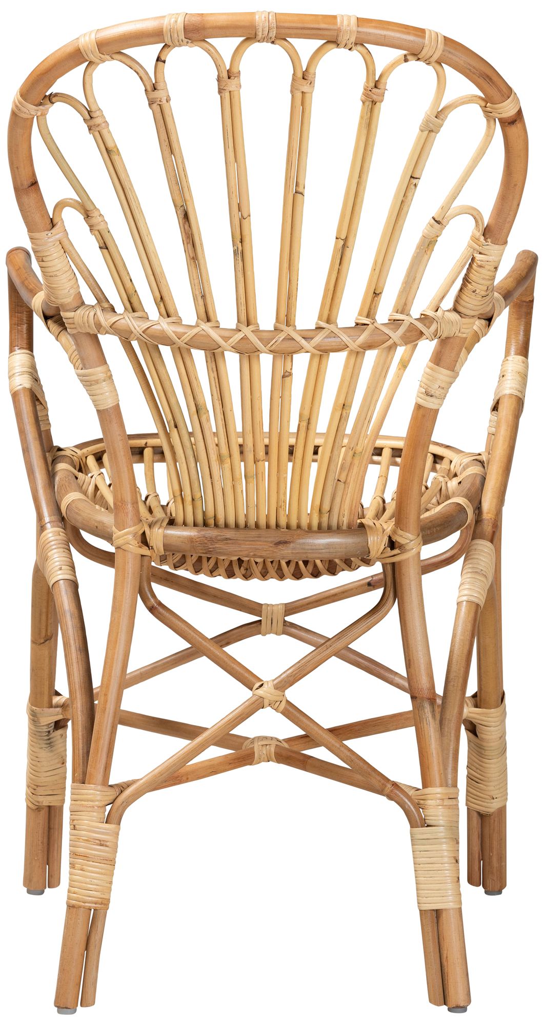 Baxton Studio Sheraton Natural Rattan Armchair