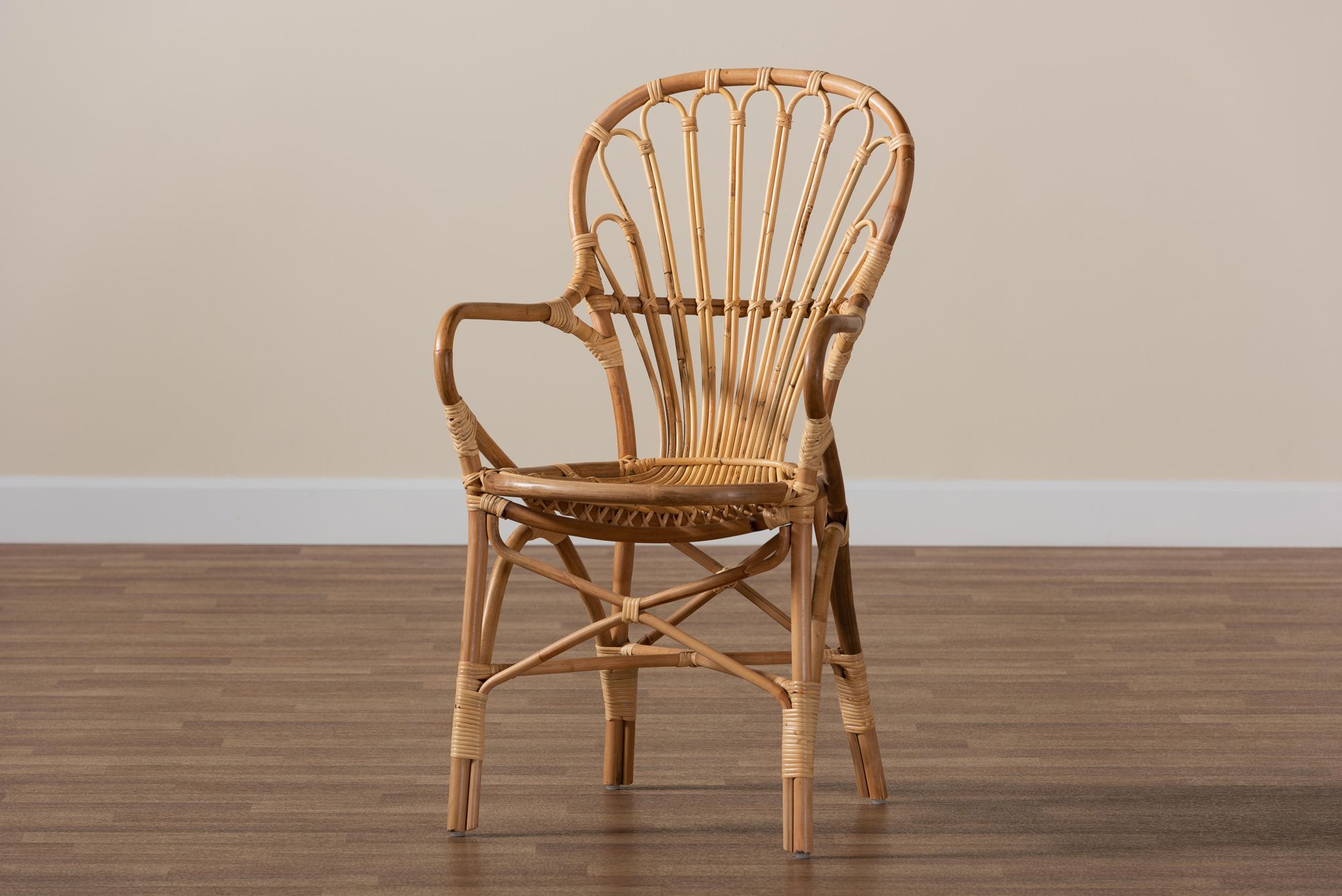 Baxton Studio Sheraton Natural Rattan Armchair