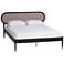 Baxton Studio Shirin Beige Fabric and Black Wood Queen Platform Bed
