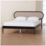 1_Baxton Studio Shirin Beige Fabric and Black Wood Queen Platform Bed