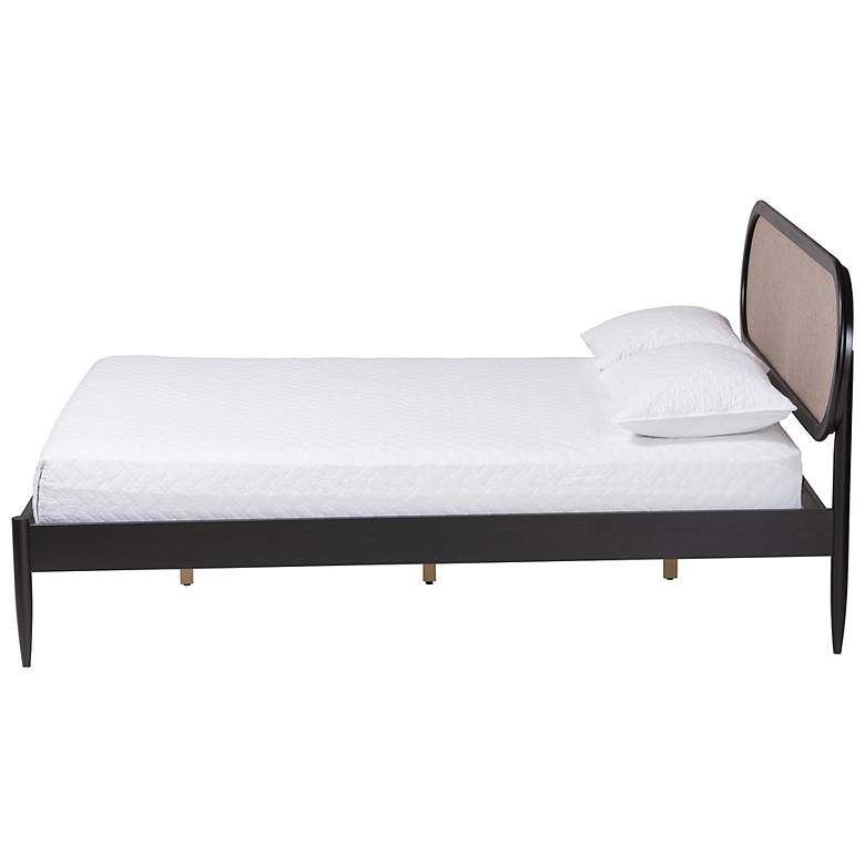 Image 4 Baxton Studio Shirin Beige Fabric and Black Wood Queen Platform Bed more views
