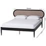 Baxton Studio Shirin Beige Fabric and Black Wood Queen Platform Bed