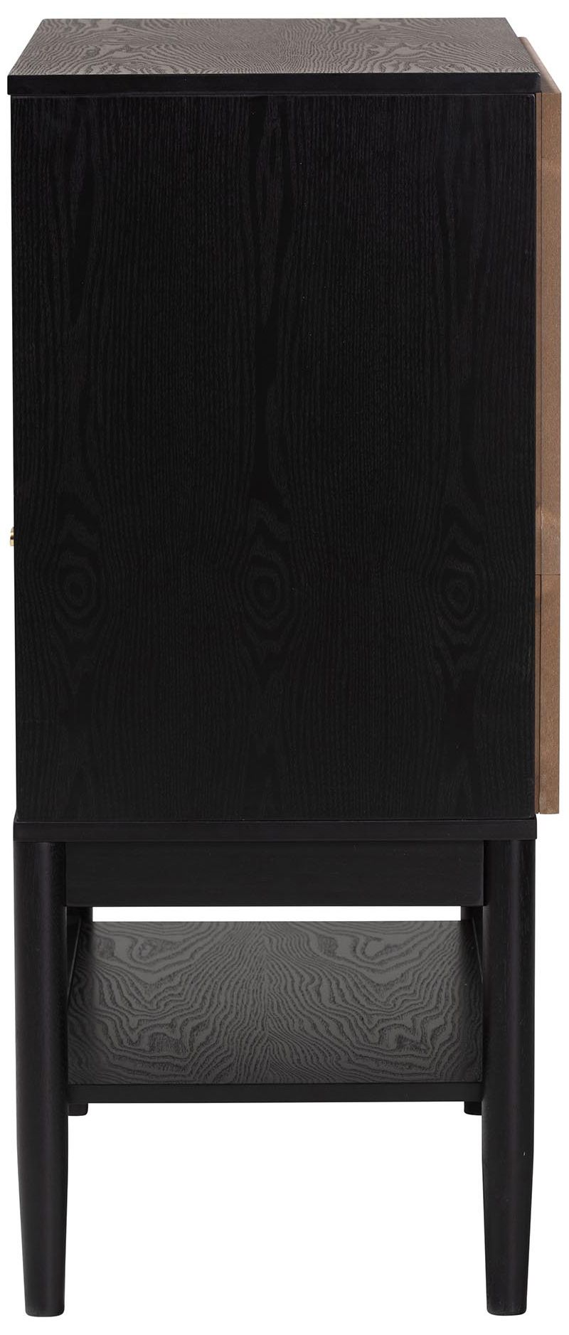 Image 5 Baxton Studio Shirin Mid-Century Beige Fabric and Black Wood 3-Drawer Chest more views