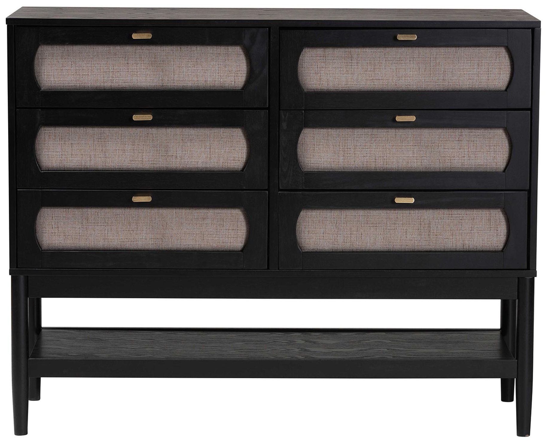 Image 4 Baxton Studio Shirin Mid-Century Beige Fabric and Wood 6-Drawer Dresser more views