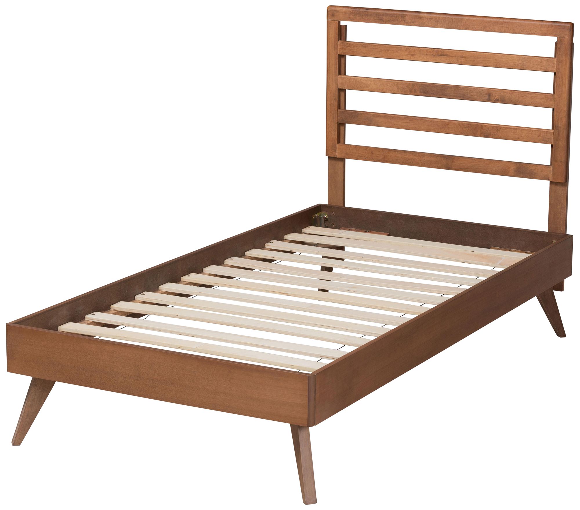 Image 7 Baxton Studio Shiro Ash Walnut Wood Twin Platform Bed more views