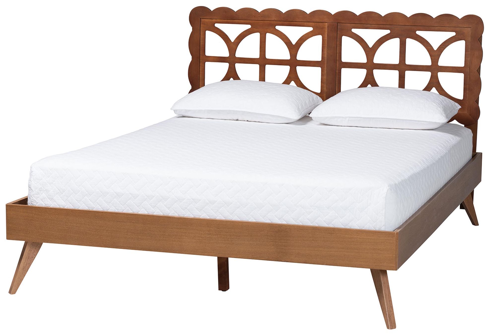 Image 2 Baxton Studio Shukura Platform Bed - Mid-Century Modern Bed, Queen