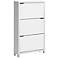 Baxton Studio Simms 31" Wide White 3-Door Shoe Cabinet