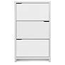 4_Baxton Studio Simms 31" Wide White 3-Door Shoe Cabinet more views