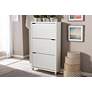 5_Baxton Studio Simms 31" Wide White 3-Door Shoe Cabinet more views
