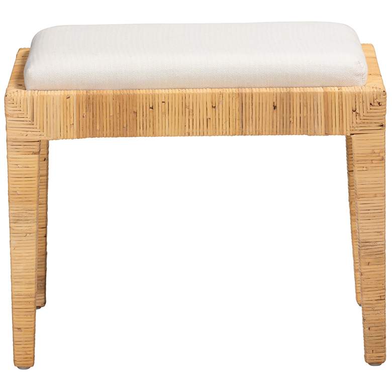 Image 5 Baxton Studio Sofia 23 3/4" Wide Brown Wood Rattan Ottoman more views