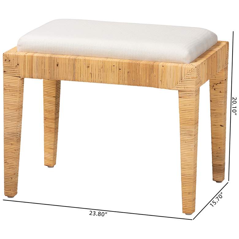 Image 7 Baxton Studio Sofia 23 3/4" Wide Brown Wood Rattan Ottoman more views