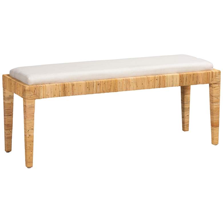 Image 2 Baxton Studio Sofia 48 inchW Natural Brown Rattan Accent Bench