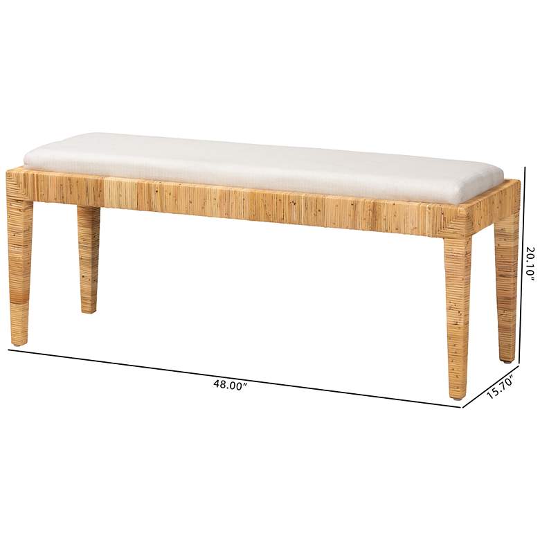 Image 7 Baxton Studio Sofia 48 inchW Natural Brown Rattan Accent Bench more views