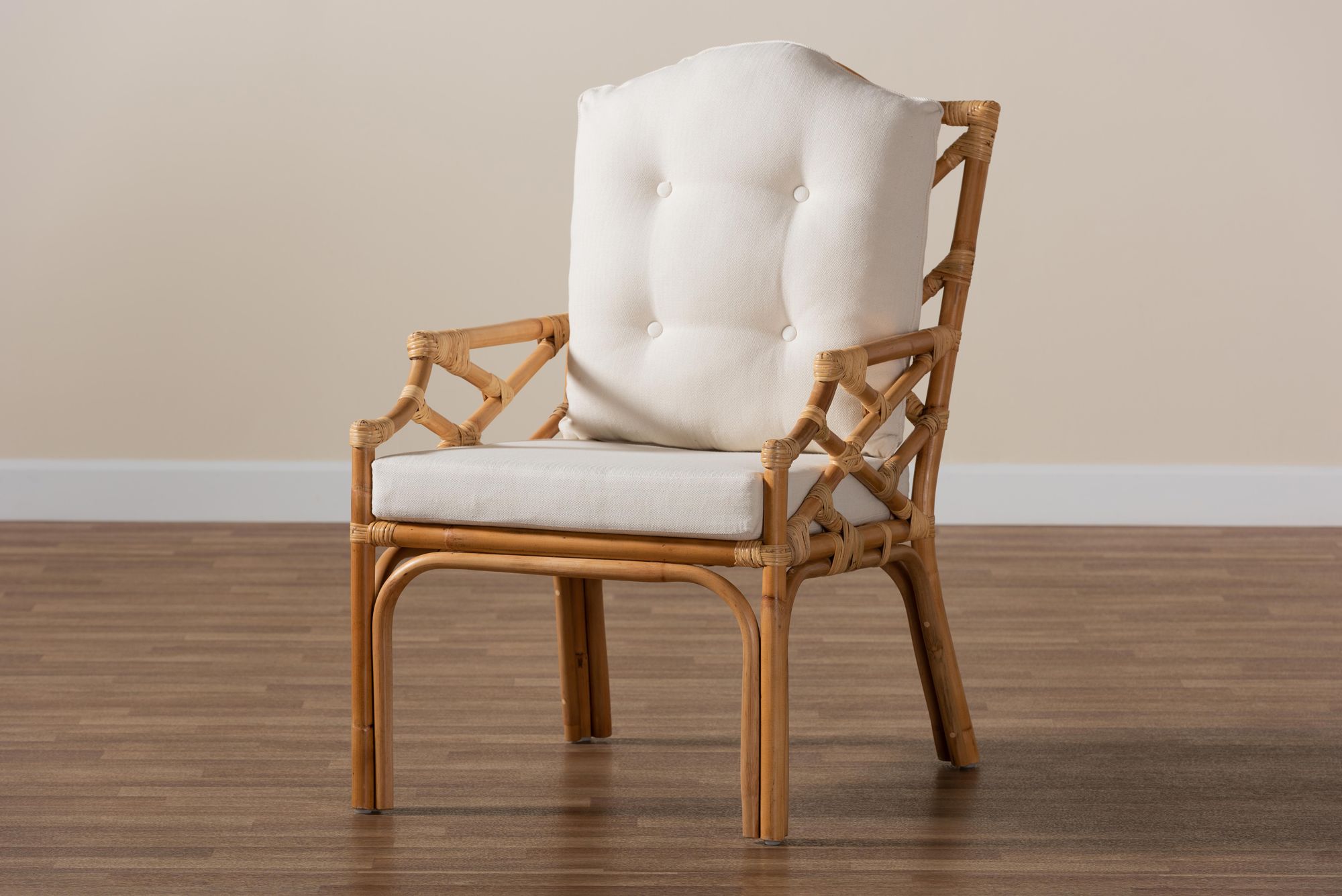 Baxton Studio Sonia Natural Rattan Accent Armchair