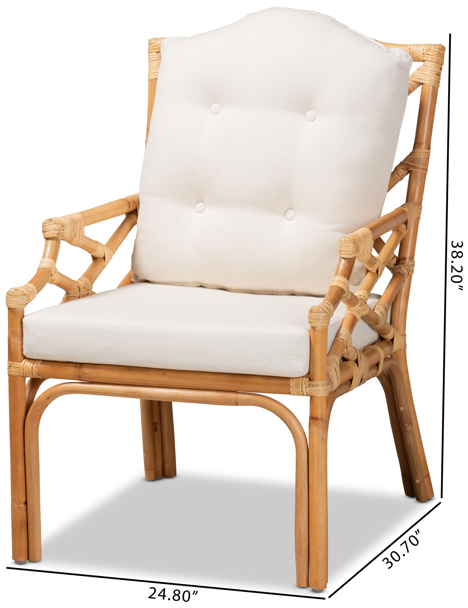 Baxton Studio Sonia Natural Rattan Accent Armchair