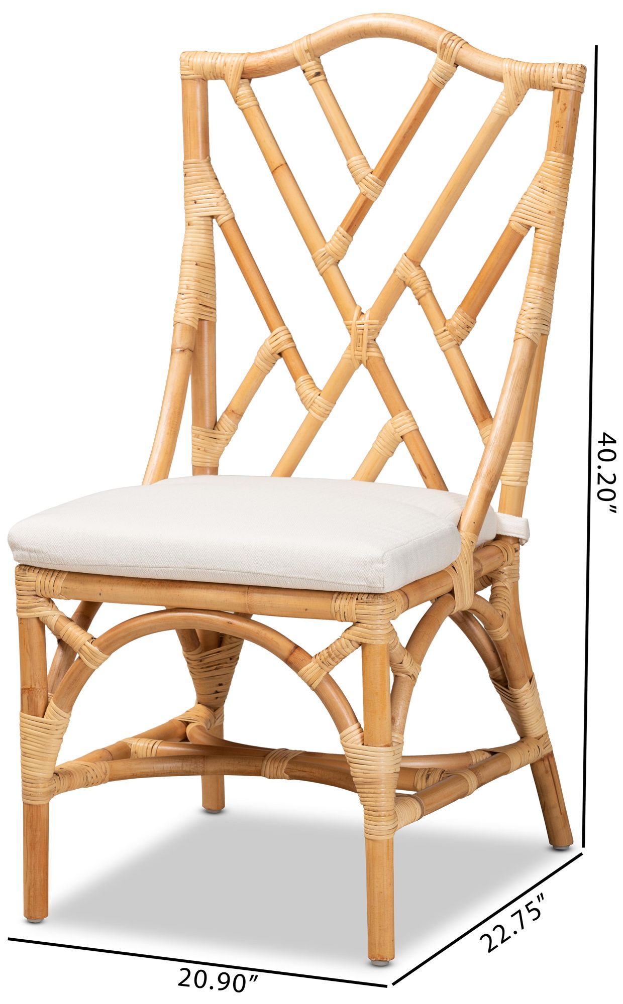 Baxton Studio Sonia Natural Rattan Dining Chair