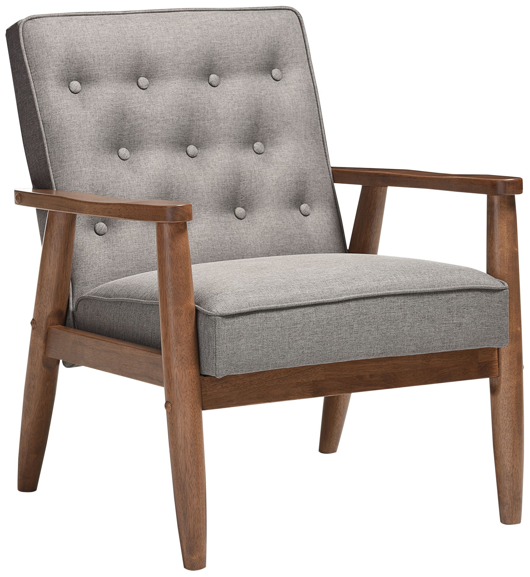 Baxton Studio Sorrento Gray Fabric Tufted Lounge Chair