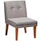 Baxton Studio Stewart Gray Velvet Fabric Tufted Dining Chair