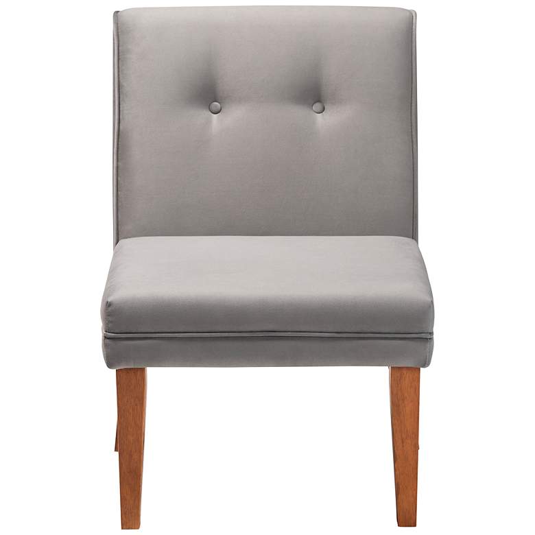 Image 6 Baxton Studio Stewart Gray Velvet Fabric Tufted Dining Chair more views