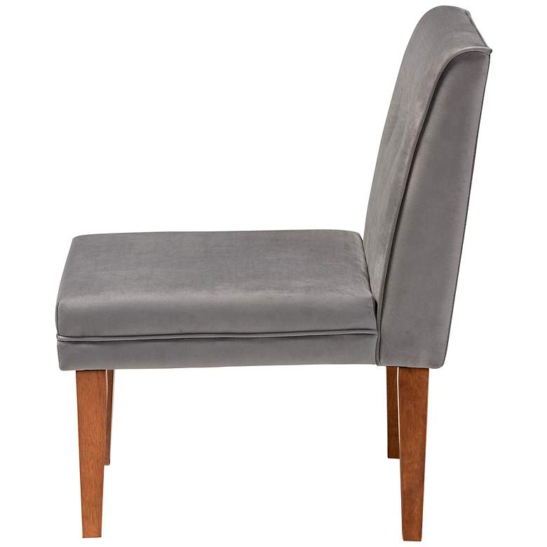 Image 7 Baxton Studio Stewart Gray Velvet Fabric Tufted Dining Chair more views