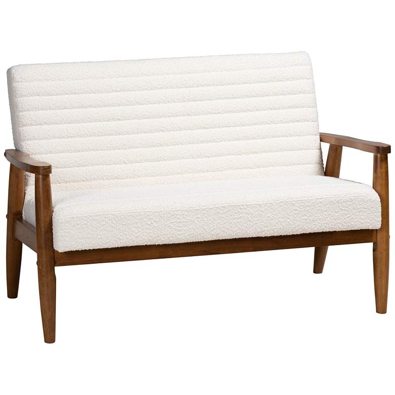 Image 2 Baxton Studio Stratton 49 1/2"W Cream Tufted Fabric Loveseat