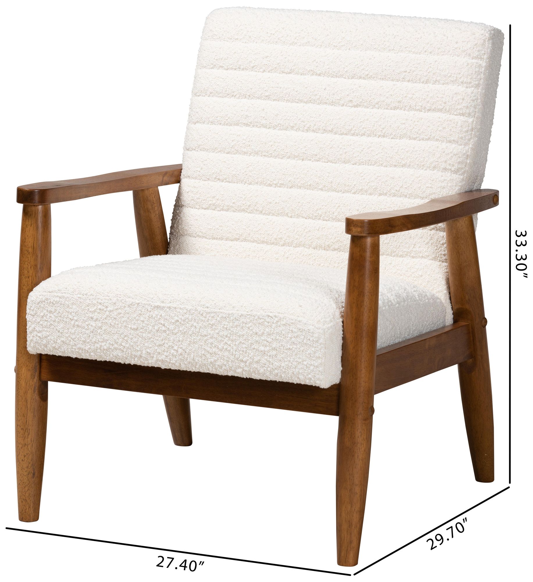 Baxton Studio Stratton Cream Tufted Fabric Armchair