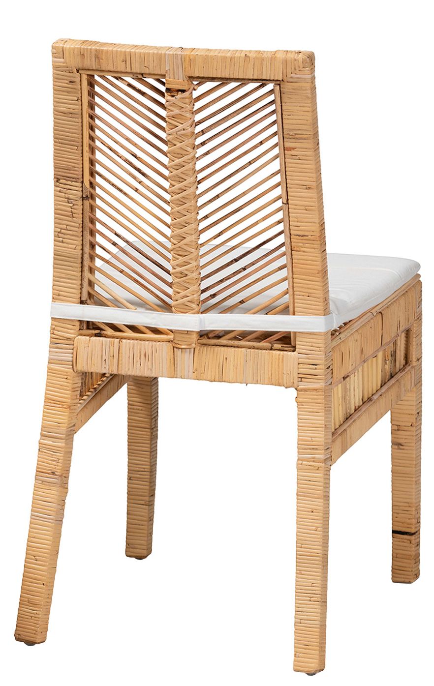 Image 3 Baxton Studio Suci Natural Brown Rattan 2-Piece Dining Chair Set more views