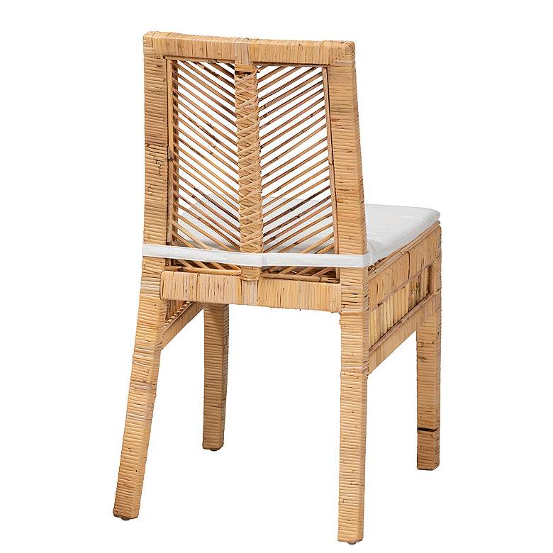 Image 3 Baxton Studio Suci Natural Brown Rattan 2-Piece Dining Chair Set more views