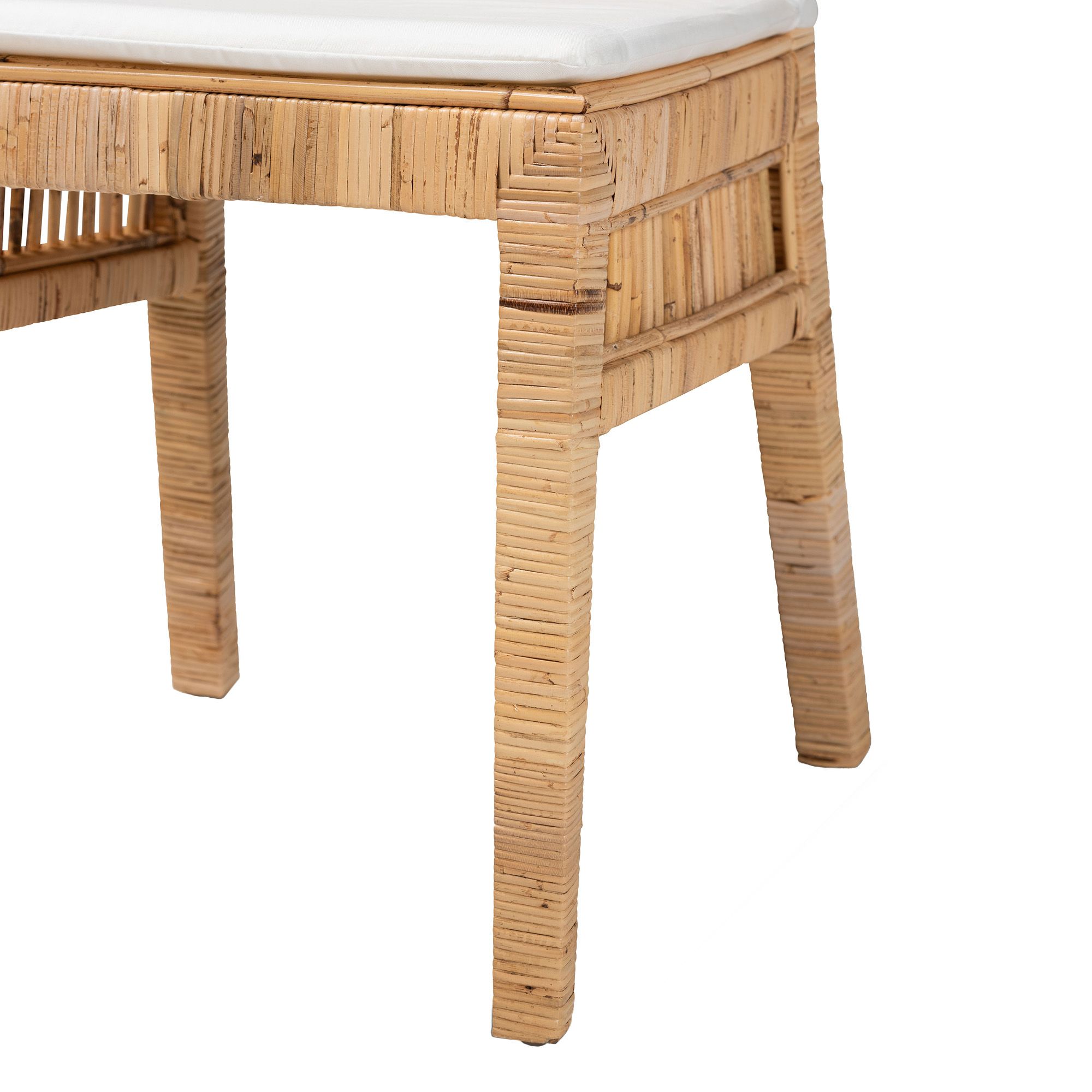 Image 7 Baxton Studio Suci Natural Brown Rattan 2-Piece Dining Chair Set more views