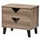 Baxton Studio Swanson Light Brown Wood 2-Drawer Nightstand