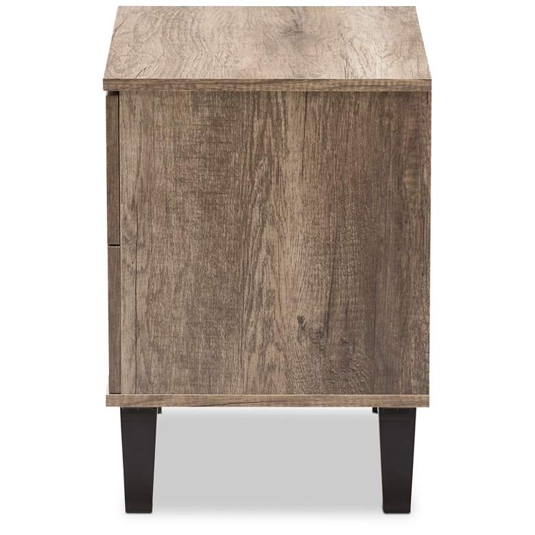 Image 5 Baxton Studio Swanson Light Brown Wood 2-Drawer Nightstand more views