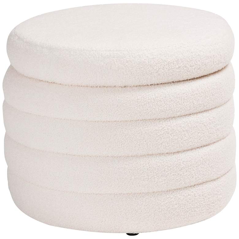 Image 2 Baxton Studio Tabitha Ivory Boucle Fabric Storage Ottoman