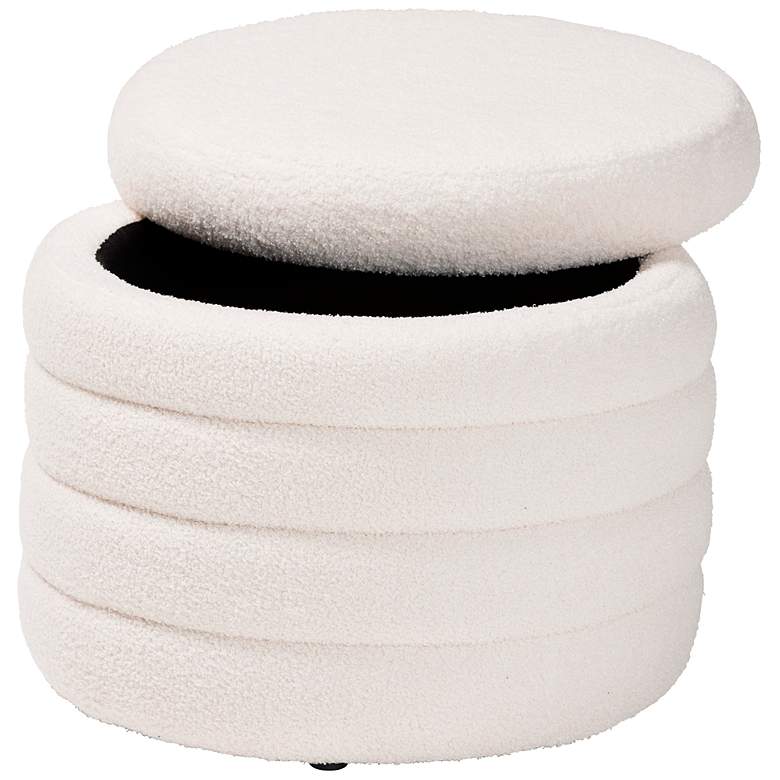 Image 5 Baxton Studio Tabitha Ivory Boucle Fabric Storage Ottoman more views