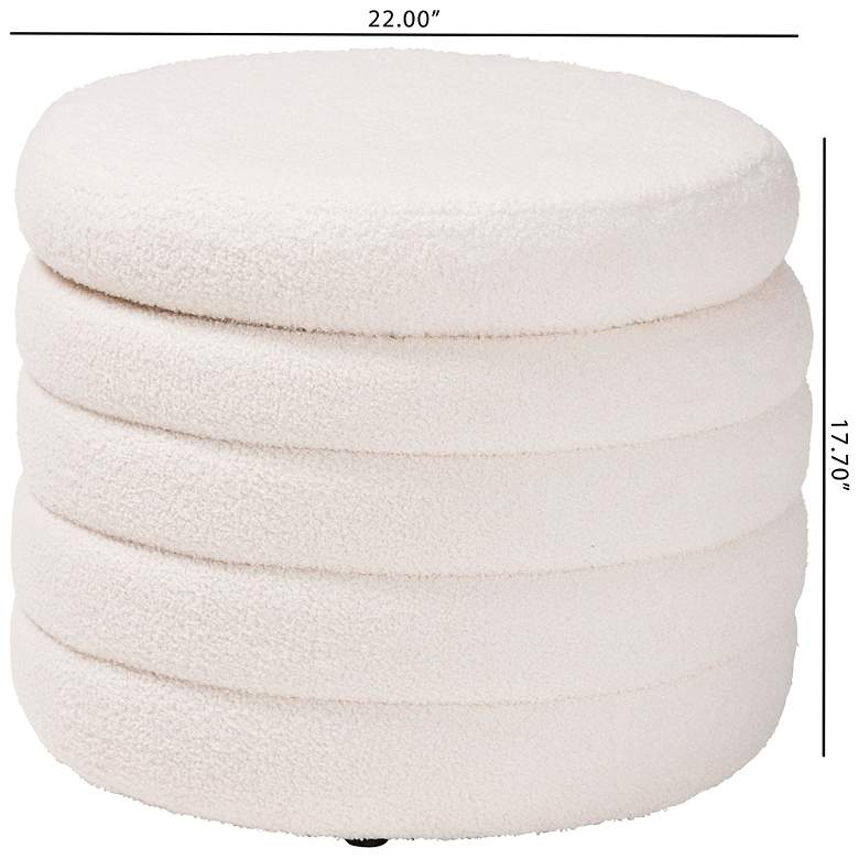 Image 6 Baxton Studio Tabitha Ivory Boucle Fabric Storage Ottoman more views