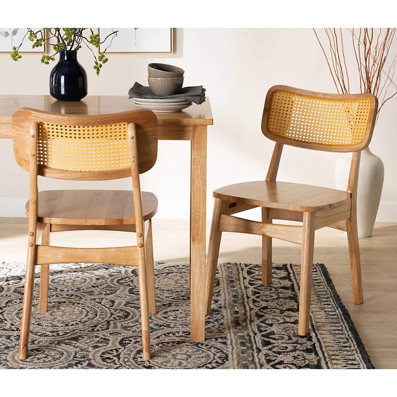 Image 1 Baxton Studio Tadeo Oak Brown Wood Dining Chairs Set of 2