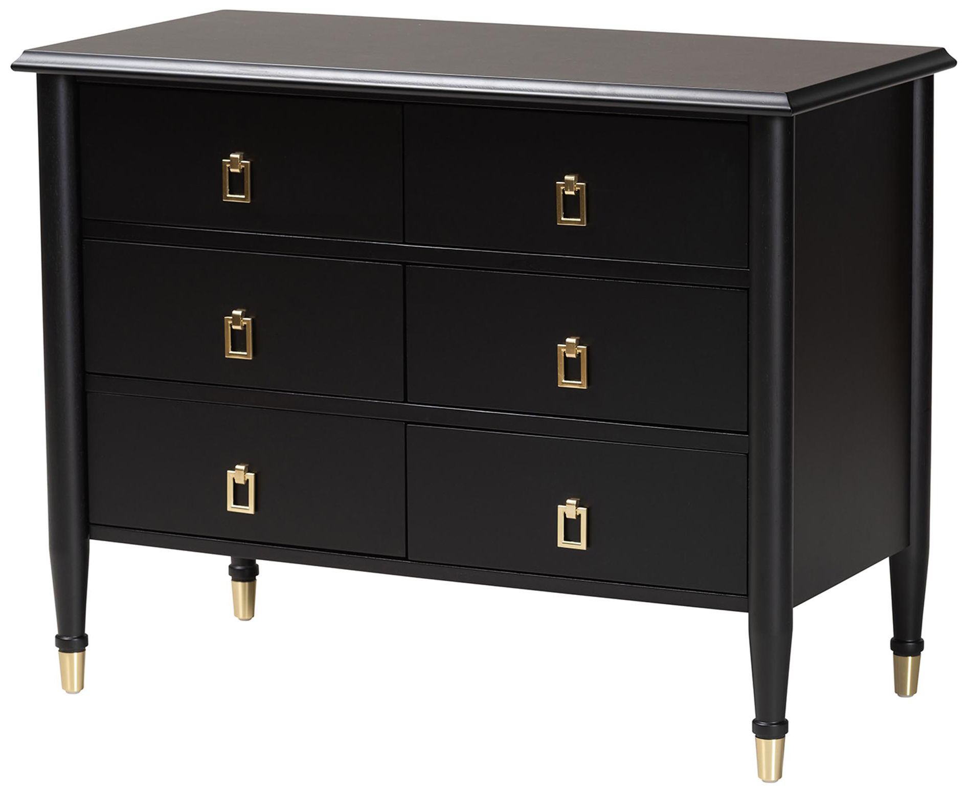 Image 2 Baxton Studio Tamra Black Wood Chest with Drawers, 6-Drawer Storage
