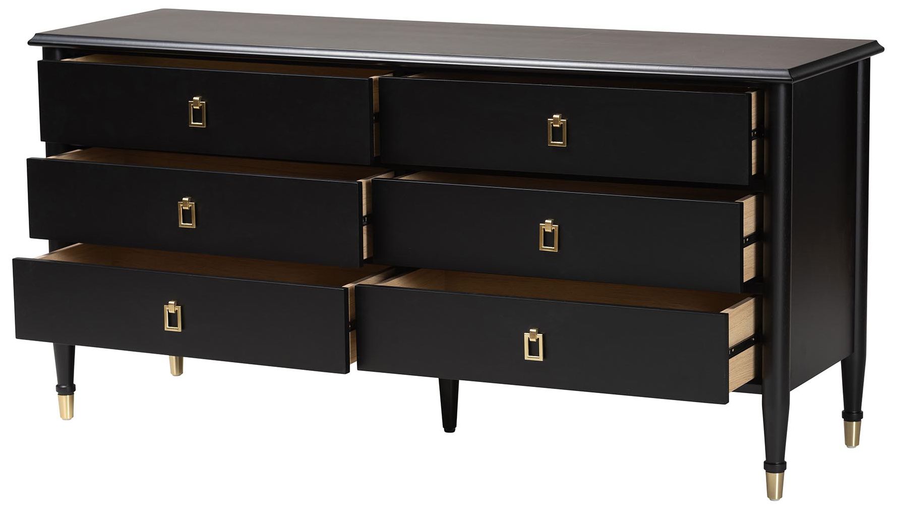 Image 3 Baxton Studio Tamra Black Wood Dresser with Drawers, 6-Drawer more views