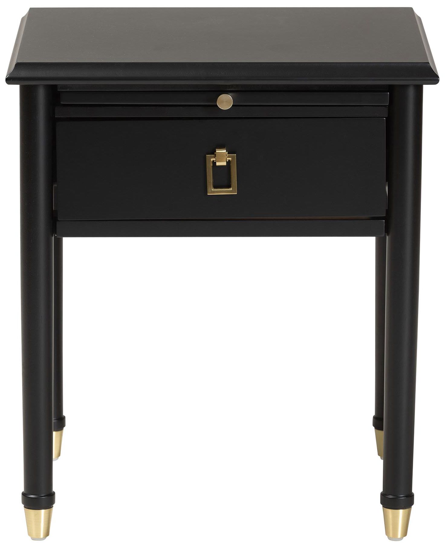 Image 5 Baxton Studio Tamra Black Wood Nightstand with Pullout Shelf more views