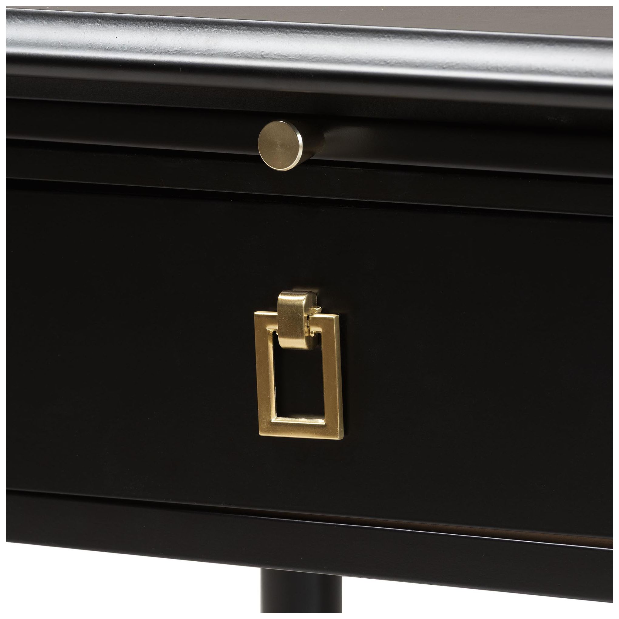 Image 7 Baxton Studio Tamra Black Wood Nightstand with Pullout Shelf more views