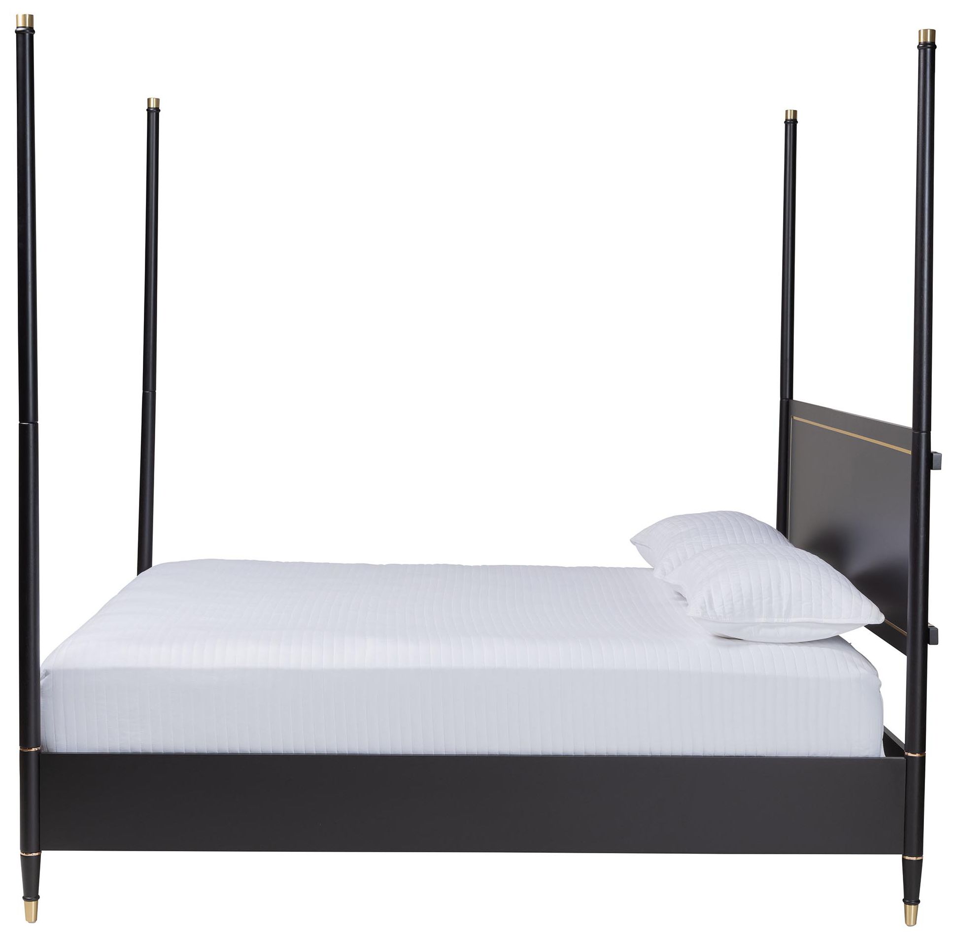Image 3 Baxton Studio Tamra Four-Poster Platform Bed - Black Wood Bed Frame, King more views