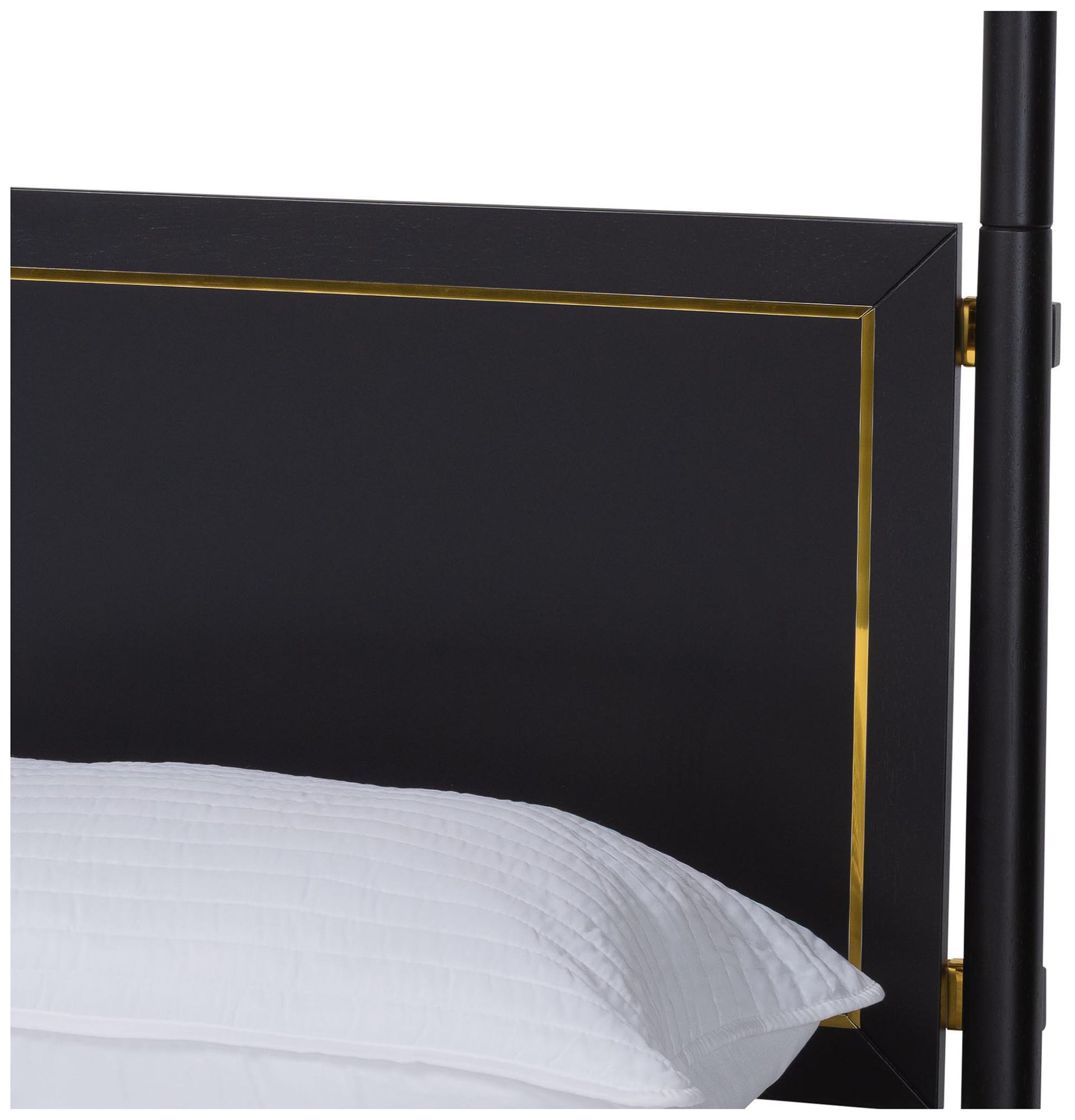 Image 5 Baxton Studio Tamra Four-Poster Platform Bed - Black Wood Bed Frame, King more views