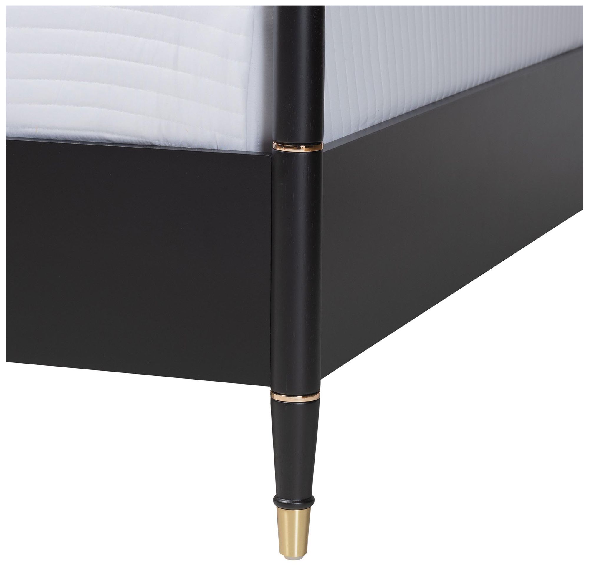 Image 6 Baxton Studio Tamra Four-Poster Platform Bed - Black Wood Bed Frame, King more views