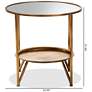5_Baxton Studio Tamsin 22" Wide Antique Gold Mirrored Top Accent Table more views