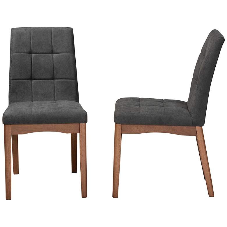 Image 6 Baxton Studio Tara Tufted Dark Gray Dining Chairs Set of 2 more views