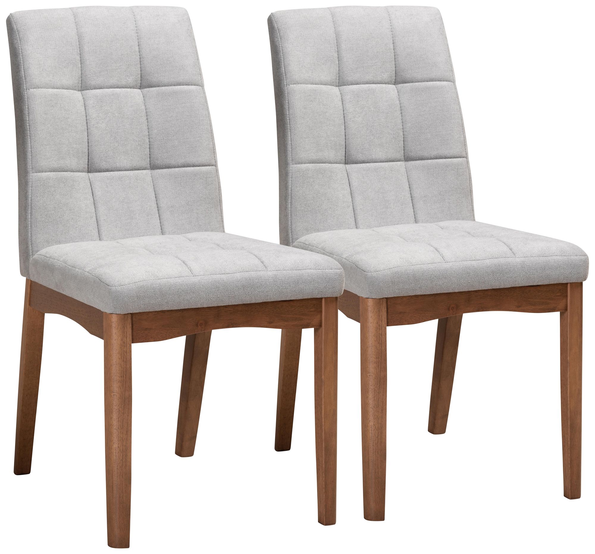 Baxton Studio Tara Tufted Light Gray Dining Chairs Set of 2