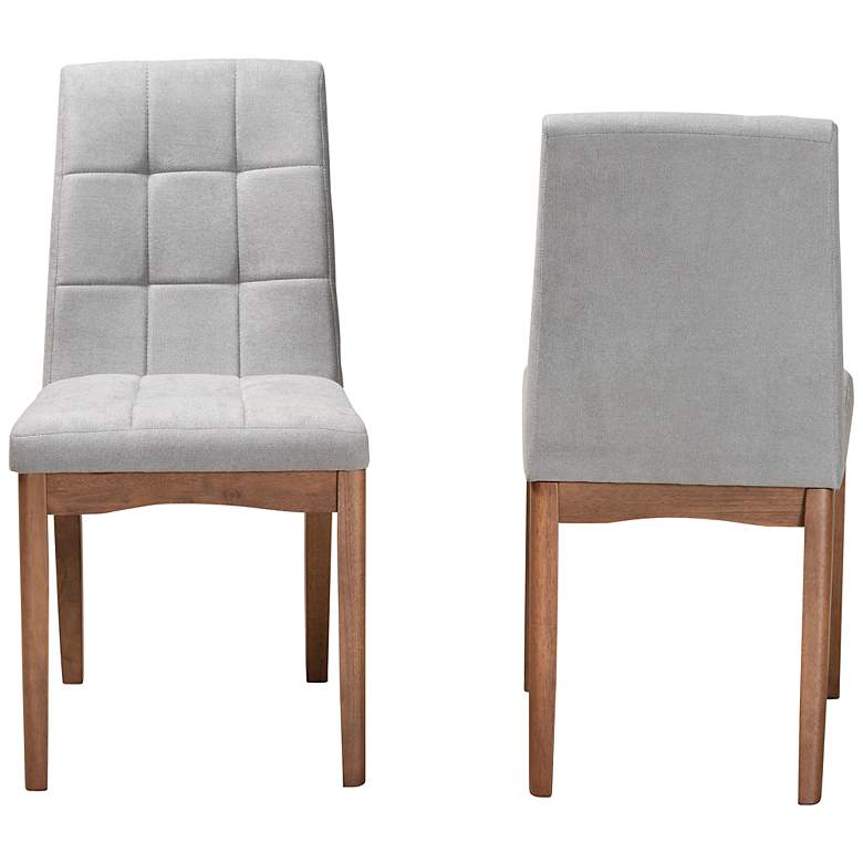 Image 5 Baxton Studio Tara Tufted Light Gray Dining Chairs Set of 2 more views