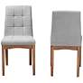 Baxton Studio Tara Tufted Light Gray Dining Chairs Set of 2
