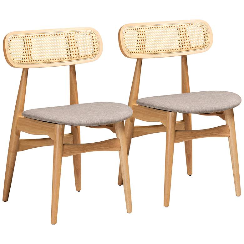 Image 2 Baxton Studio Tarana Natural Oak Wood Dining Chairs Set of 2