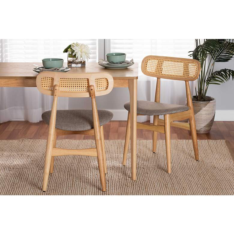 Image 1 Baxton Studio Tarana Natural Oak Wood Dining Chairs Set of 2