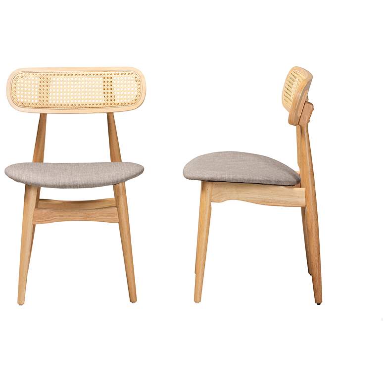 Image 7 Baxton Studio Tarana Natural Oak Wood Dining Chairs Set of 2 more views